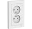 Розетка Systeme Electric 2-м ATLAS DESIGN без заземления, 16А, в сборе, белая ATN000120 1240133 1