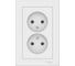 Розетка Systeme Electric 2-м ATLAS DESIGN без заземления, 16А, в сборе, белая ATN000120 1240133 2