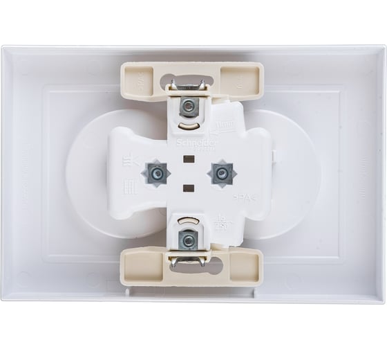 Розетка Systeme Electric 2-м ATLAS DESIGN без заземления, 16А, в сборе, жемчуг ATN000420 1240272