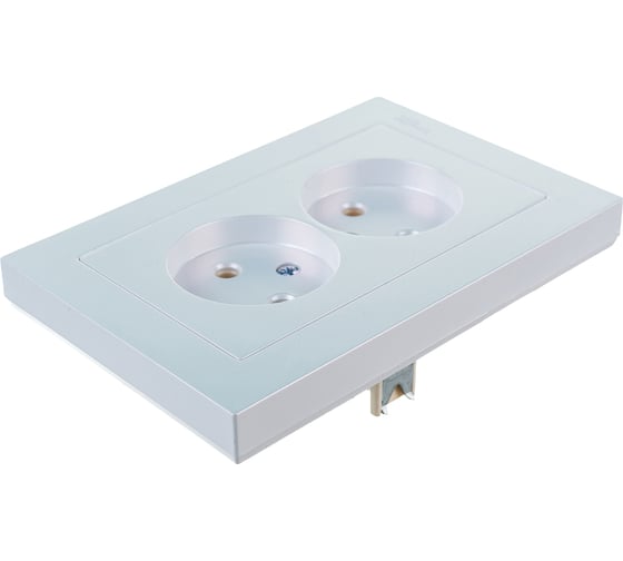 Розетка Systeme Electric 2-м ATLAS DESIGN без заземления, 16А, в сборе, жемчуг ATN000420 1240272