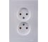 Розетка Systeme Electric 2-м ATLAS DESIGN без заземления, 16А, в сборе, жемчуг ATN000420 1240272 1