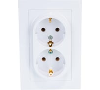 Розетка Systeme Electric 2-м ATLAS DESIGN с заземлением, 16А, в сборе, белая ATN000124 1240135 15846287