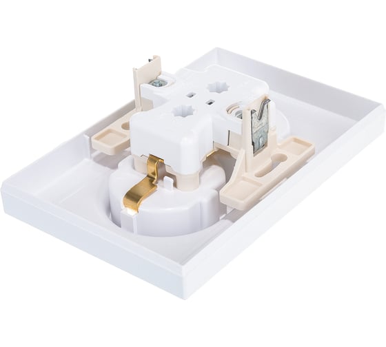 Розетка Systeme Electric 2-м ATLAS DESIGN с заземлением, 16А, в сборе, белая ATN000124 1240135
