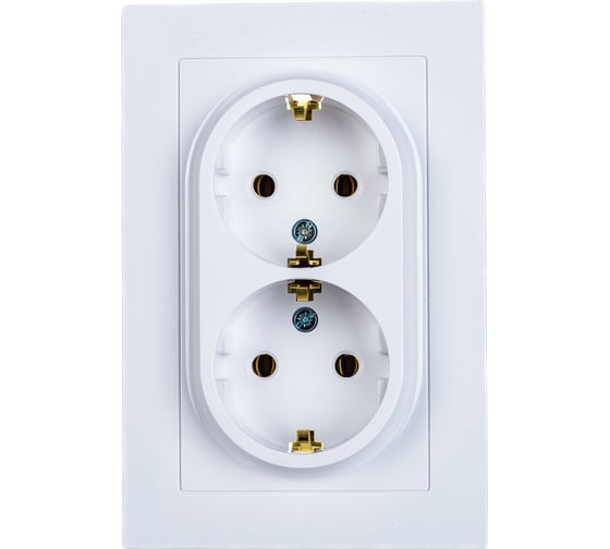 Розетка Systeme Electric 2-м ATLAS DESIGN с заземлением, 16А, в сборе, белая ATN000124 1240135