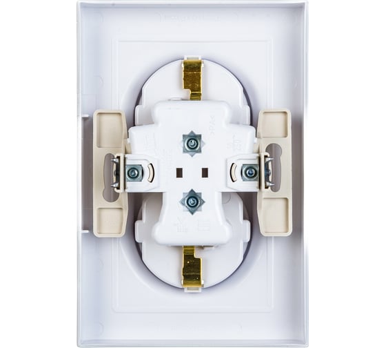 Розетка Systeme Electric 2-м ATLAS DESIGN с заземлением, 16А, в сборе, белая ATN000124 1240135