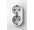 Розетка Systeme Electric 2-м ATLAS DESIGN с заземлением, 16А, в сборе, белая ATN000124 1240135 2