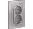 Розетка Systeme Electric 2-м ATLAS DESIGN с заземлением, 16А, в сборе, алюминий ATN000324 1240231 1