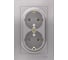 Розетка Systeme Electric 2-м ATLAS DESIGN с заземлением, 16А, в сборе, алюминий ATN000324 1240231 2