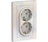 Розетка Systeme Electric 2-м ATLAS DESIGN с заземлением, 16А, в сборе, жемчуг ATN000424 1240274 1
