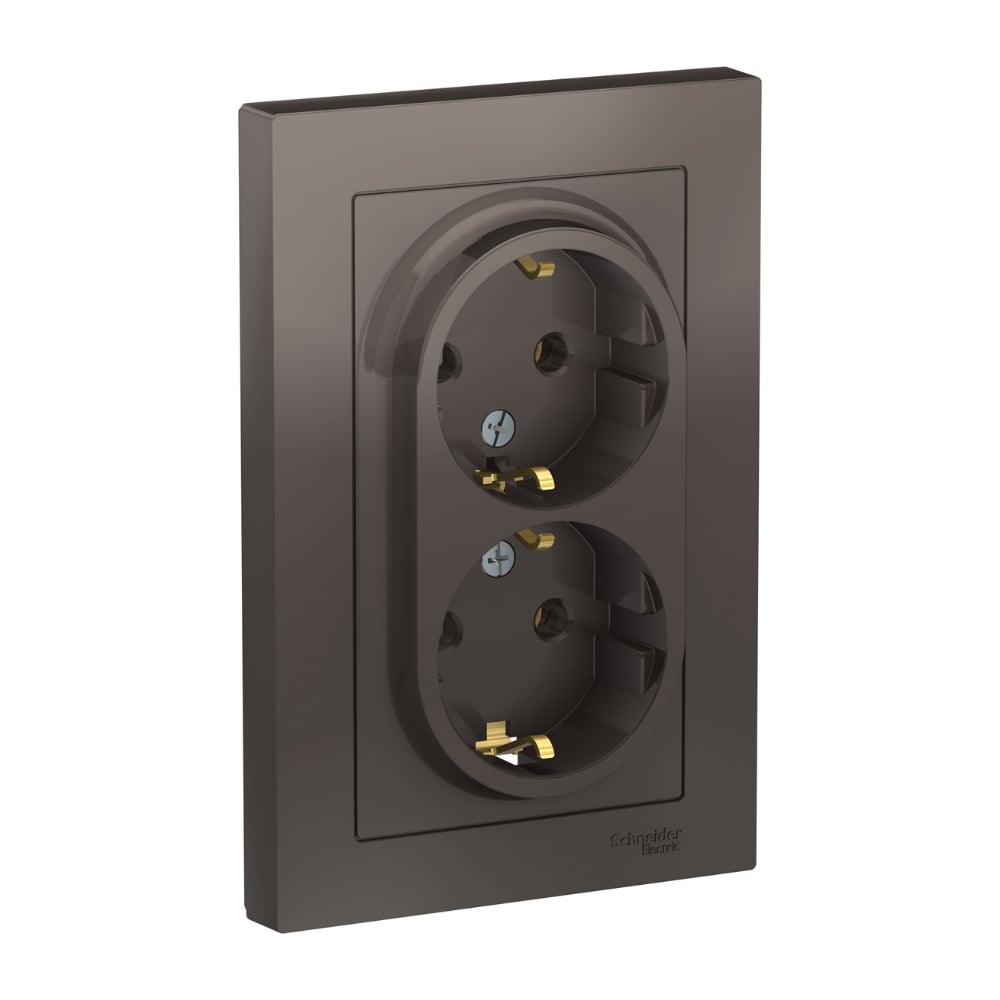 Розетка Systeme Electric 2-м ATLAS DESIGN с заземлением, 16А, в сборе ...