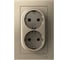 Розетка двойная Systeme Electric (Schneider Electric) AtlasDesign, с заземлением, 16 А, в сборе, шампань ATN000524 2