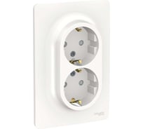 Розетка Systeme Electric 2-м UNICA NEW защитные шторки, с заземлением, винтовой зажим, белый NU206718 1239760