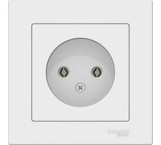 Розетка Systeme Electric ATLAS DESIGN без заземления, 16А, в сборе, белая ATN000140 1240144
