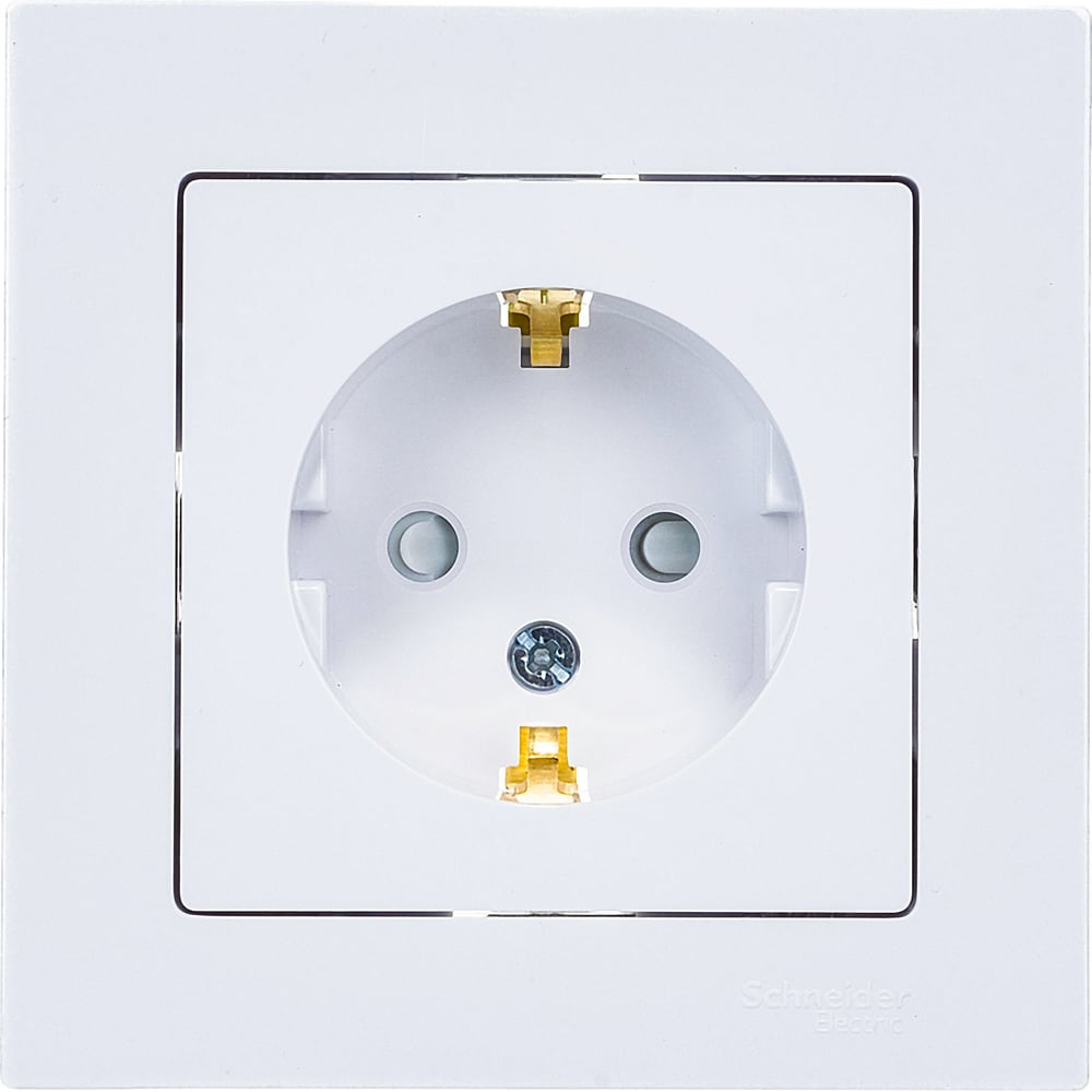 Розетка Systeme Electric ATLAS DESIGN с заземлением, защитные шторки ...