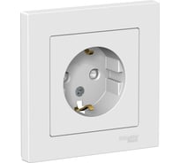 Розетка Systeme Electric (Schneider Electric) ATLAS DESIGN с заземл. защ. шторки 16А в сборе бел. 1240147 ATN000144