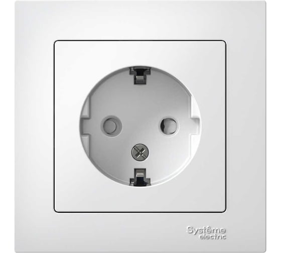Розетка Systeme Electric (Schneider Electric) ATLAS DESIGN с заземл. защ. шторки 16А в сборе бел. 1240147 ATN000144