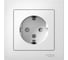 Розетка Systeme Electric (Schneider Electric) ATLAS DESIGN с заземл. защ. шторки 16А в сборе бел. 1240147 ATN000144 1
