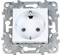 Розетка Systeme Electric UNICA NEW защитные шторки, с заземлением, 16А, 250В, белая 1239891
