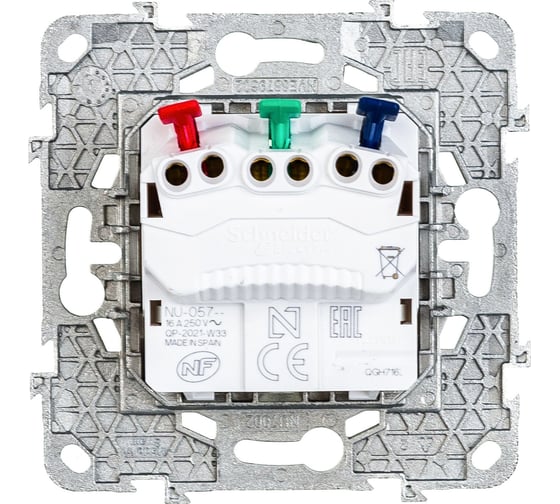 Розетка Systeme Electric UNICA NEW защитные шторки, с заземлением, 16А, 250В, белая 1239891