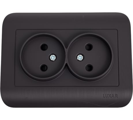Розетка Luxar deco с/у двойная без з/к венге с рифленой рамкой, 250в 16а (10.035.02) 4606400421115