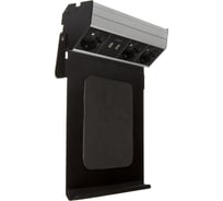 Встраиваемый блок розеток NAVAKO Aspect TH Silver/Black с полкой для планшета 12110