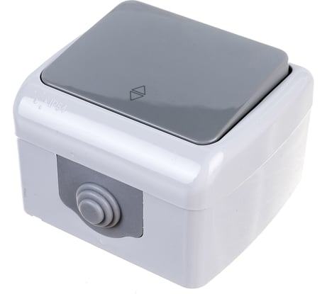 Проходной выключатель EKF Мурманск 1-клавишный 10А IP54 серый EFV10-025-30-54