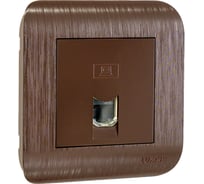 Розетка Luxar Deco с/у компьютерная RJ-45 шоколад с рифленой рамкой (10.045.06) 4606400430278