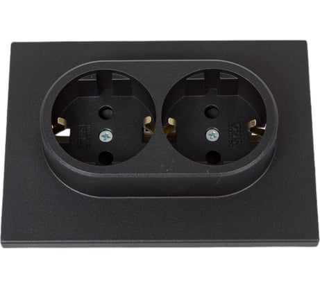 Механизм розетки GUSI Electric GUSI UGRA 2-ой с/з с з/ш, скрытая установка, 16А, 250В Цвет графит C11Р6-010