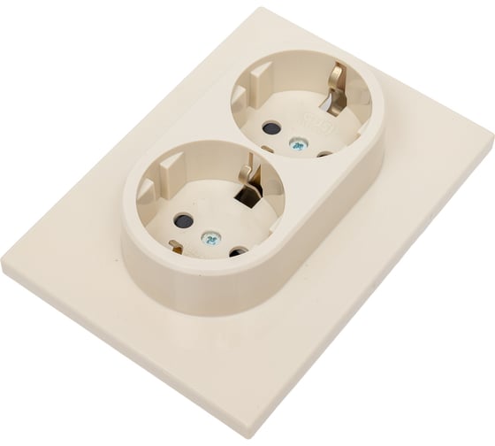 Механизм розетки GUSI Electric GUSI UGRA 2-ой с/з с з/ш, скрытая установка, 16А, 250В Цвет бежевый C11Р6-003
