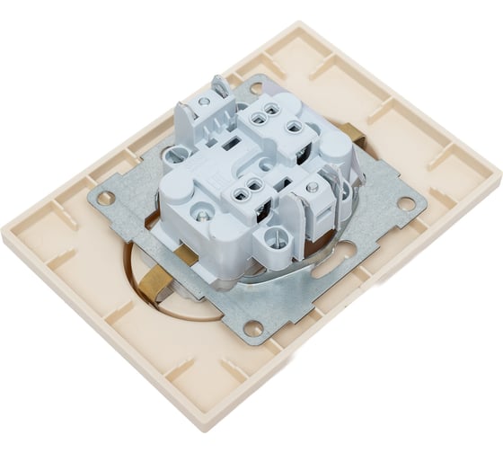 Механизм розетки GUSI Electric GUSI UGRA 2-ой с/з с з/ш, скрытая установка, 16А, 250В Цвет бежевый C11Р6-003