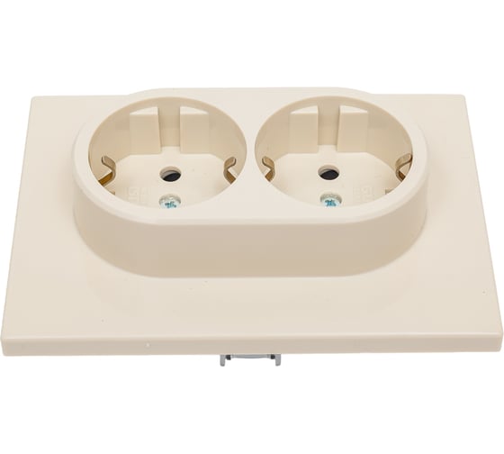 Механизм розетки GUSI Electric GUSI UGRA 2-ой с/з с з/ш, скрытая установка, 16А, 250В Цвет бежевый C11Р6-003