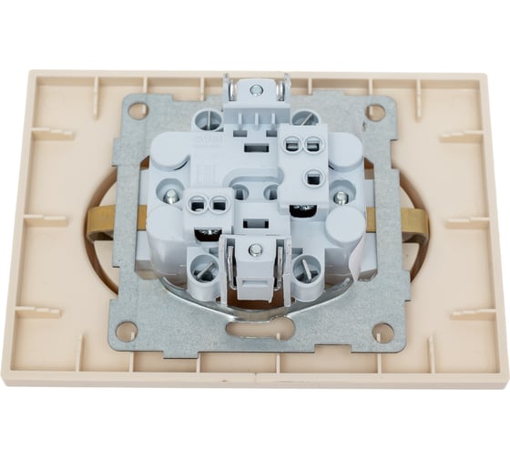Механизм розетки GUSI Electric GUSI UGRA 2-ой с/з с з/ш, скрытая установка, 16А, 250В Цвет бежевый C11Р6-003