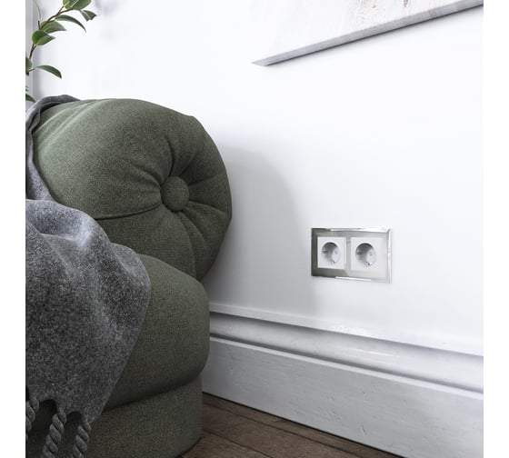 Рамка на 2 поста Werkel WL08-Frame-02 зеркальный a045796