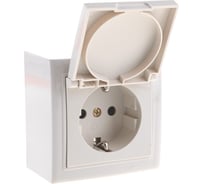 Розетка Volsten 1-местная с заземлением и крышкой Solar V01-32-R18-S кремовая 10858