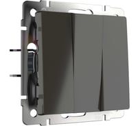 Трехклавишный выключатель Werkel (серо-коричневый) a033752