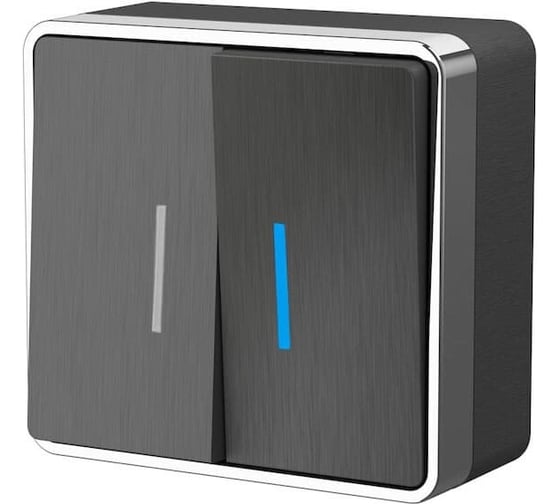 Двухклавишный выключатель с подсветкой Werkel WL15 03 03 Gallant графит a041395