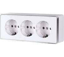 Тройная розетка с заземлением и шторками Werkel WL15-02-05 Gallant a041179