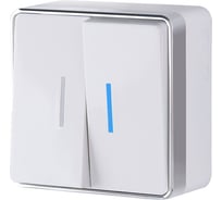 Двухклавишный выключатель с подсветкой Werkel WL15 03 03 Gallant белый a036764