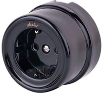 Розетка с заземлением Werkel WL18 03 01 черный Ретро a036815