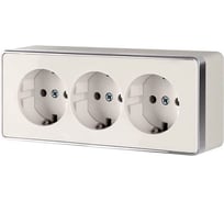 Тройная розетка с заземлением и шторками Werkel WL15-02-05 Gallant a041180