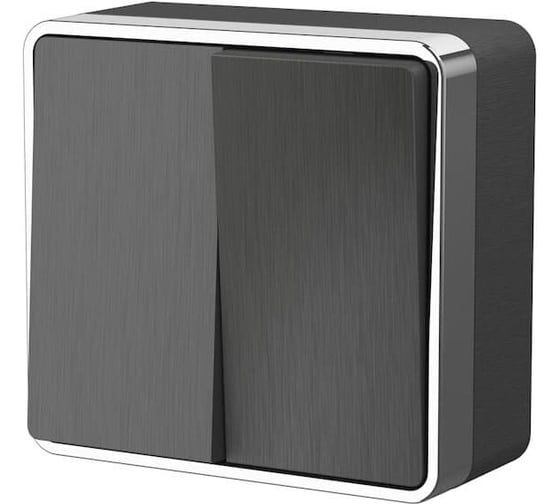 Двухклавишный выключатель Werkel WL15 03 01 Gallant графит рифленый a041393 1