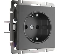 Розетка с заземлением Werkel WL04 SKG 01 IP20 графит рифленый a04660 a046602