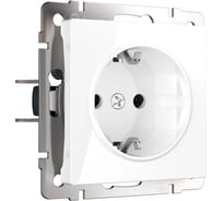 Розетка с заземлением и шторками Werkel WL01 SKGS 01 IP44, белая a028830