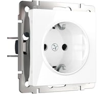 Розетка с заземлением Werkel WL01 10 01 безвинтовой зажим, белая a041199