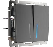 Проходной двухклавишный выключатель Werkel WL04 SW 2G 2W LED с подсв a046619