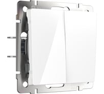 Проходной двухклавишный выключатель Werkel WL01-SW-2G-2W белый a028646