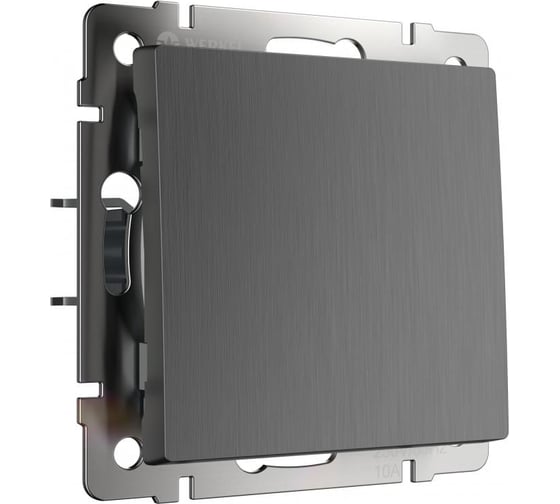 Проходной одноклавишный выключатель Werkel WL04 SW 1G 2W графит риф a046613 1