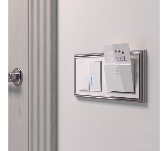Проходной двухклавишный выключатель Werkel WL01 SW 2G 2W LED с подсветкой a030767