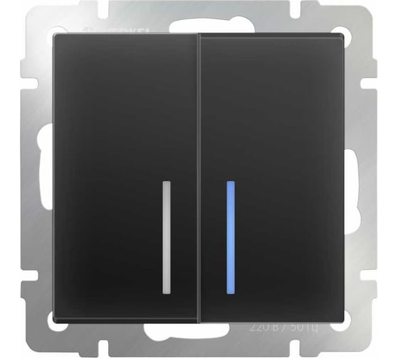 Проходной двухклавишный выключатель Werkel WL08 SW 2G 2W LED с подсве a029877