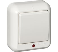 Одноклавишный выключатель Systeme Electric ОП Прима 10А IP20 с индик. бел. опт. упак VA1U-111-B